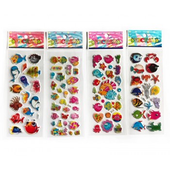 5 Sheets/set Marine life Animals Scrapbooking Bubble Puffy Stickers Sea Fishes stickers Kawaii Emoji Reward Kids Toys YYY GYH