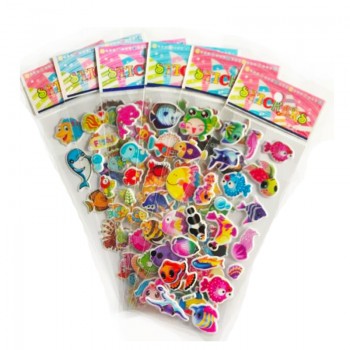 5 Sheets/set Marine life Animals Scrapbooking Bubble Puffy Stickers Sea Fishes stickers Kawaii Emoji Reward Kids Toys YYY GYH