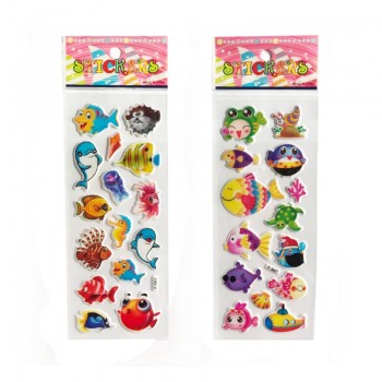 5 Sheets/set Marine life Animals Scrapbooking Bubble Puffy Stickers Sea Fishes stickers Kawaii Emoji Reward Kids Toys YYY GYH
