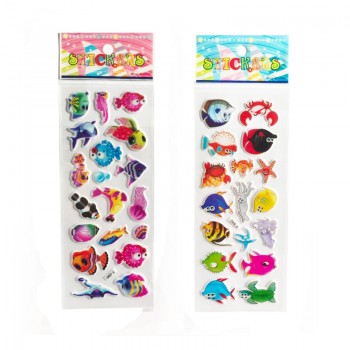 5 Sheets/set Marine life Animals Scrapbooking Bubble Puffy Stickers Sea Fishes stickers Kawaii Emoji Reward Kids Toys YYY GYH