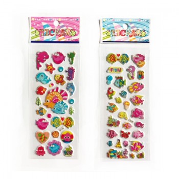 5 Sheets/set Marine life Animals Scrapbooking Bubble Puffy Stickers Sea Fishes stickers Kawaii Emoji Reward Kids Toys YYY GYH