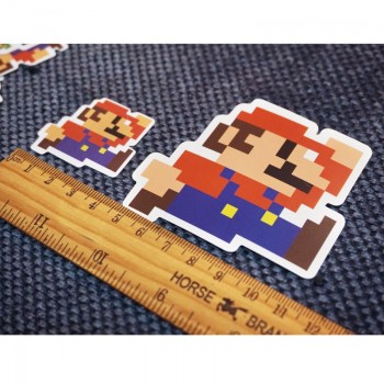 Mini Super Mario Cartoon Game Pixel Style PVC Waterproof Sticker For Phone Ipad Laptop Luggage Skateboard Wall Guitar Stickers