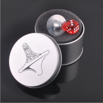 Mini  Classic Zinc Alloy Silver Spinning Top From Inception Totem Movie Children Toys Beyblade With Retail Metal Box High Quaity