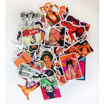 49 pcs\lot Beauties Graffiti Sticker Mixed Style Sexy beauty Girls Stickers For Laptop Motorcycle Skateboard Luggage Toy Sticker