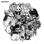 60 PCS Black and White Cool DIY Stickers For Skateboard Laptop Luggage Snowboard Fridge Phone Toy Styling Home Decor Stickers