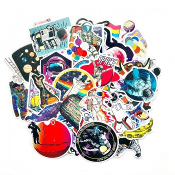 50PCS Outer Space Stickers Toys for Children Alien UFO Astronaut Rocket Ship Planet Sticker to Scrapbooking Skateboard Laptop