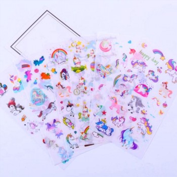 6Pcs Unicorn Sticker Cute Anime Childrens toys Cartoon Stickers for DIY Mobile phone laptop decoration pegatinas