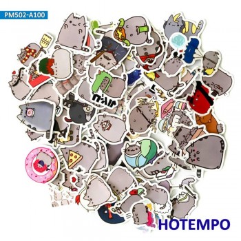 100pcs Cute Cartoon Fat Emoji Cats Stickers for Children Kids DIY Letter Diary Scrapbooking Mobile Phone Laptop Decal Stickers