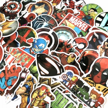 NEW 50pcs/set Marvel DC super hero sticker batman iron joker superman captain high quality waterproof PVC stickers For Suitcase
