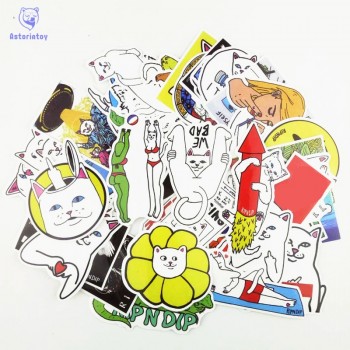 50pcs/1lot Funny Ripndipp Sticker Creative Personality Waterproof Rip N Dip Laptop Sticker for Finger Skateboard Car Styling Dec