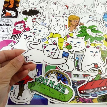 50pcs/1lot Funny Ripndipp Sticker Creative Personality Waterproof Rip N Dip Laptop Sticker for Finger Skateboard Car Styling Dec