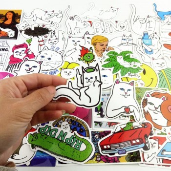 50pcs/1lot Funny Ripndipp Sticker Creative Personality Waterproof Rip N Dip Laptop Sticker for Finger Skateboard Car Styling Dec