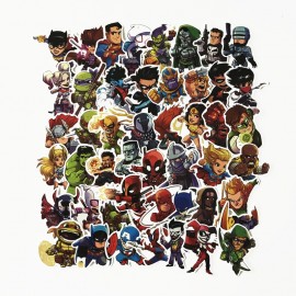 NEW 51 Pcs/Lot Stickers For MARVEL Super Hero DC For Car Laptop Notebook Decal Fridge Skateboard Batman Superman Hulk Iron Man