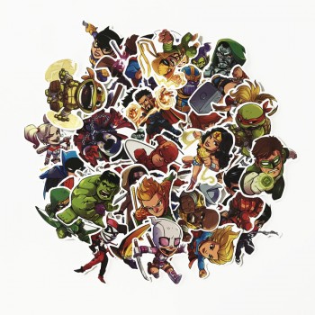 NEW 51 Pcs/Lot Stickers For MARVEL Super Hero DC For Car Laptop Notebook Decal Fridge Skateboard Batman Superman Hulk Iron Man