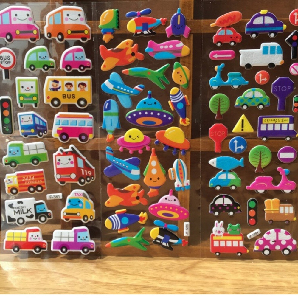 10 Sheets Kids Cute 3D Animals Cartoon Stickers Mixed Dress Up School Teacher Reward Children Early Learning Toys