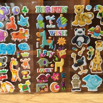 10 Sheets Kids Cute 3D Animals Cartoon Stickers Mixed Dress Up School Teacher Reward Children Early Learning Toys