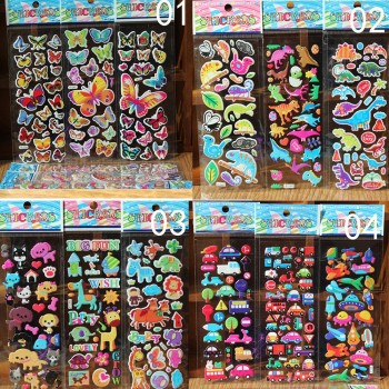 10 Sheets Kids Cute 3D Animals Cartoon Stickers Mixed Dress Up School Teacher Reward Children Early Learning Toys