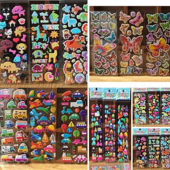 10 Sheets Kids Cute 3D Animals Cartoon Stickers Mixed Dress Up School Teacher Reward Children Early Learning Toys