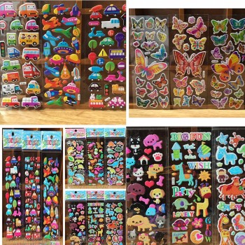 10 Sheets Kids Cute 3D Animals Cartoon Stickers Mixed Dress Up School Teacher Reward Children Early Learning Toys