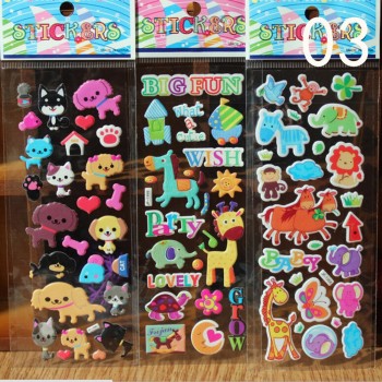 10 Sheets Kids Cute 3D Animals Cartoon Stickers Mixed Dress Up School Teacher Reward Children Early Learning Toys