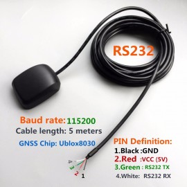 DIY connector RS232 output protocol baud rate: 15200 gps glonass GNSS GPS receiver  Operating voltage: 5V