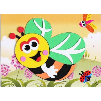 3D EVA Foam Sticker Puzzle Game DIY Cartoon Animal Learning Education Toys For Children Kids Multi-patterns Styles Random Send