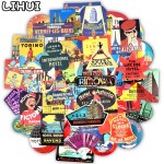 55 PCS Retro Hotel Style Stickers Graffiti Building Logo Travel Sticker to DIY Suitcase Luggage Laptop Fridge Car Bicycle Phone