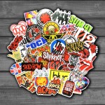52 Pcs Rock amp; Roll Stickers for Laptop Luggage Bicycle Car Styling Skateboard Motorcycle Vinyl Decal Graffiti Punk Cool Stickers