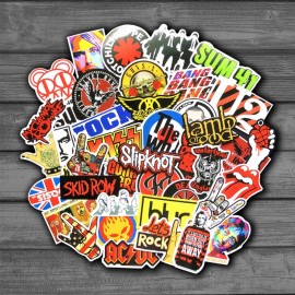 52 Pcs Rock amp; Roll Stickers for Laptop Luggage Bicycle Car Styling Skateboard Motorcycle Vinyl Decal Graffiti Punk Cool Stickers