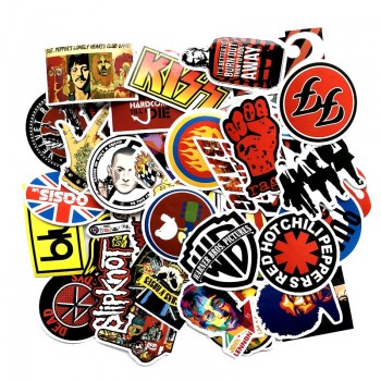52 Pcs Rock amp; Roll Stickers for Laptop Luggage Bicycle Car Styling Skateboard Motorcycle Vinyl Decal Graffiti Punk Cool Stickers