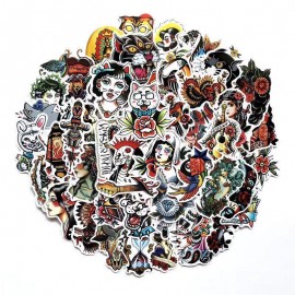 50pcs/lot old school OG tattoo style sticker refrigerator skateboard trolley case decals backpack Tables waterproof PVC sticker