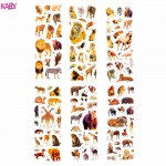 6 Sheets Wildlife Wild Safari Park Animals Scrapbooking Bubble Puffy Stickers Kawaii Emoji Reward Kids Toys Factory Direct Sales