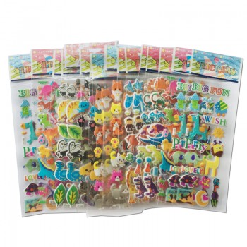 10 Sheets/lot Super multi Design 3D Puffy Bubble Waterpoof Stickers Fruits Smile Animal Children Kids Boy Girl DIY Toy WYQ