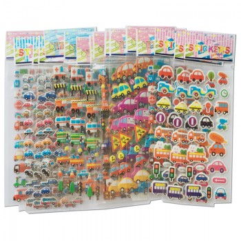 10 Sheets/lot Super multi Design 3D Puffy Bubble Waterpoof Stickers Fruits Smile Animal Children Kids Boy Girl DIY Toy WYQ