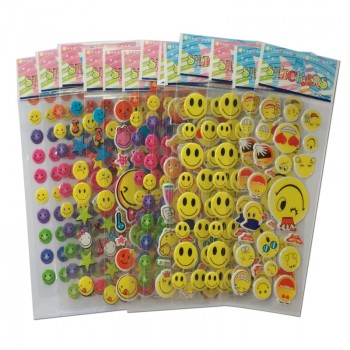 10 Sheets/lot Super multi Design 3D Puffy Bubble Waterpoof Stickers Fruits Smile Animal Children Kids Boy Girl DIY Toy WYQ