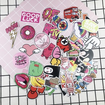 50 pcs/pack PVC Waterproof Pink Girls Fun Sticker Toys The Luggage Stickers For Moto Car amp; Suitcase Cool Fashion Laptop stickers