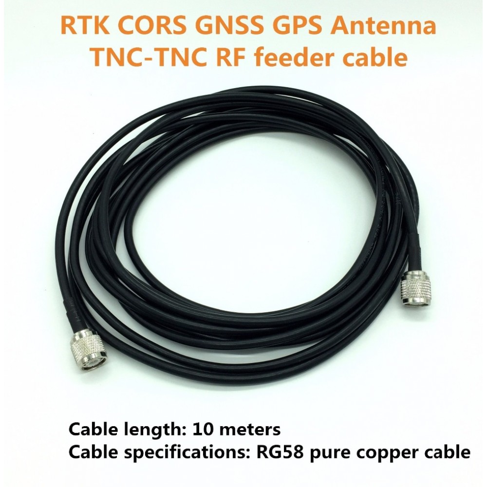 Applied to RTK GNSS antenna, CORS GPS antenna, connector cable RG58, pure copper cable TNC connectorsTNC 10 meters,