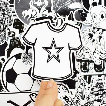 100 Pcs/50 Pcs Black And White Sticker Luggage Skateboard Car Styling Vinyl Deacals Motorcycle Laptop Cool Doodle DIY Stickers