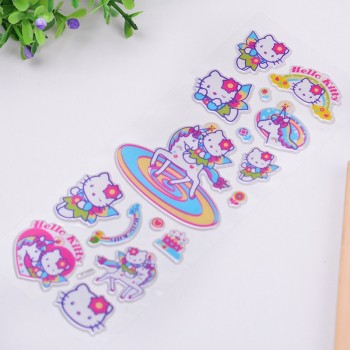 10pcs/Set, Drawing Hello Kitty 3D Bubble Stickers ChildrenS Cartoon Scrapbook Notebook Fun Prizes Stickers Cat ChildrenS Toy