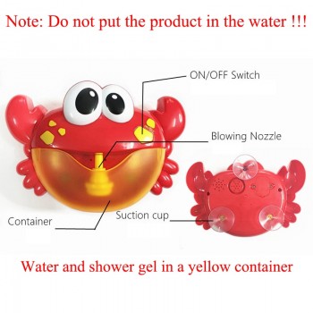 Baby Bath Toy Bubble Crab Bath Automatic Bubble Maker Children Bathtub Pool Swimming Soap Machine Music Water Toy for Kids