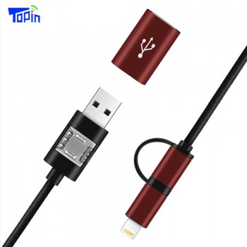 Micro-USB Lightning 2in1 Data Charging Cable GPS Tracker Wifi LBS Remote Tracking Voice Monitor for iPhone Android Car Vehicle