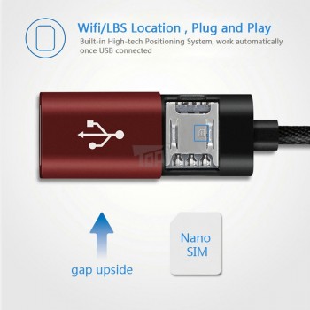 Micro-USB Lightning 2in1 Data Charging Cable GPS Tracker Wifi LBS Remote Tracking Voice Monitor for iPhone Android Car Vehicle