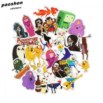 30pcs Adventure Time Cartoon Pvc Waterproof Sticker For Luggage Wall Car Laptop Bicycle Motorcycle Notebook Laptop Toys Stickers