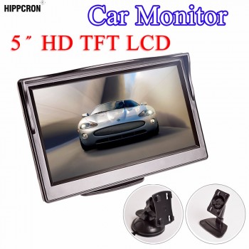 Hippcron 5 Inch Car Monitor TFT LCD 5 HD Digital 16:9 800*480 Screen 2 Way Video Input For Reverse Rear View Camera DVD VCD