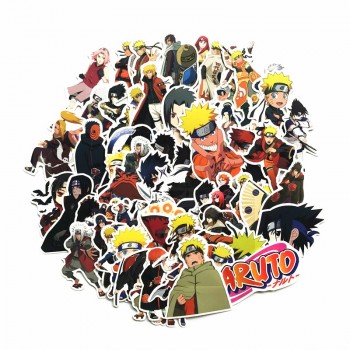 63Pcs/lot japan anime Naruto sasuke Cartoon For Snowboard Laptop Luggage Fridge Car- Styling Vinyl Decal Home Decor Stickers