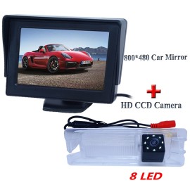 Bring beigh lights lens car rear camera 170 lens angle+black abs shell car display monitor for Renault Logan for Renault Sandero