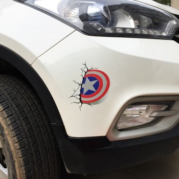 Hot Cool Avengers Stickers Marvel/DC Decals 3d Broken Car stickers Ironman Spiderman Batman Creative Stickers Decorations