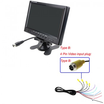 HaiSunny 9 Inch 6 model disaplay Quad Split Screen Monitor 4CH Video Input Parking Dashboard for Car parking Security monitoring