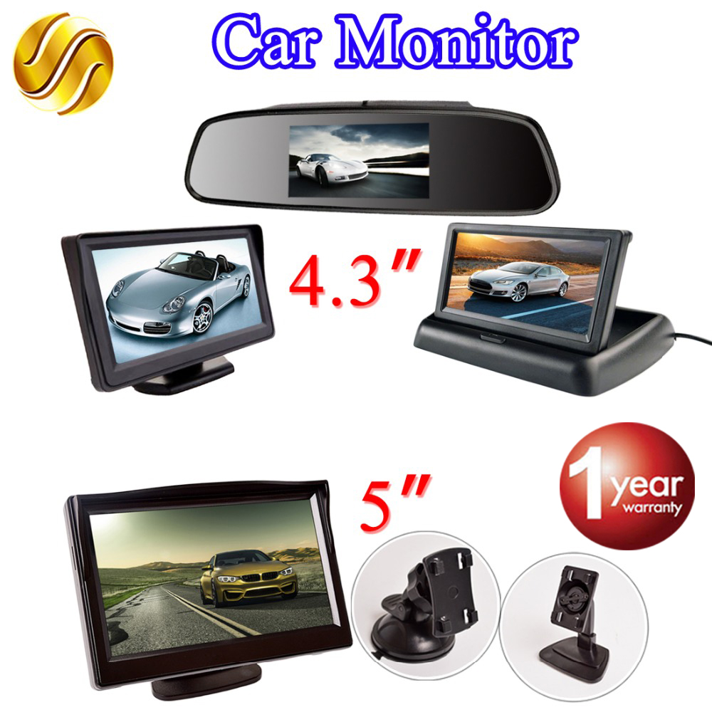 Viecar LCD Car Monitor TFT Display Desktop / Foldable / Mirror Monitor 4.3 Video PAL/NTSC Auto Parking Rearview Backup