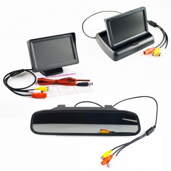 Viecar LCD Car Monitor TFT Display Desktop / Foldable / Mirror Monitor 4.3 Video PAL/NTSC Auto Parking Rearview Backup